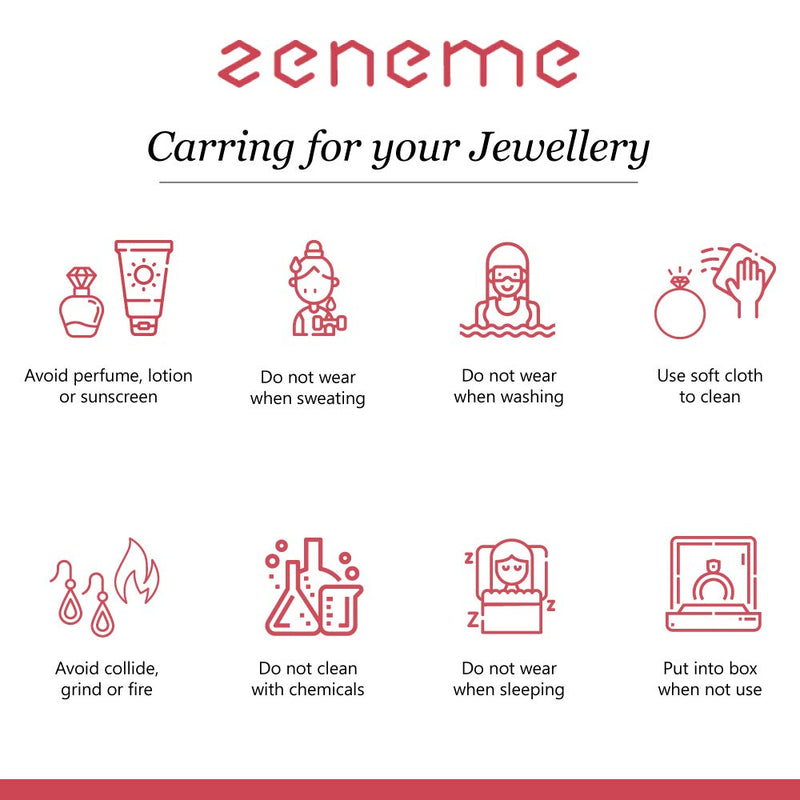 ZENEME Jewellery Set Classic Style AD/American Diamond Studded Rose Gold Plated Handcrafted Circle Necklace Set for Women & Girls (Design 2)