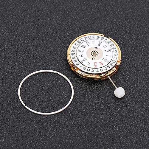 Movement, Watch Part, Durable with Double Calendar for Watchmakers Watch Repairing Three Needle Watch(White)