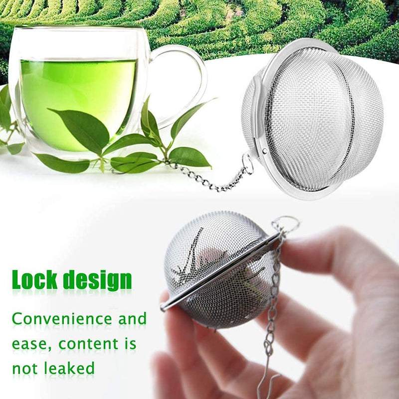 VELINEX® Stainless Steel Mesh Tea Ball Infuser, Loose Leaf Strainers Interval Diffuser for Flower Loose Leaf Tea & Seasoning Spices -Teapot, Cup, Mug, Pot (Small, Pack of 2)