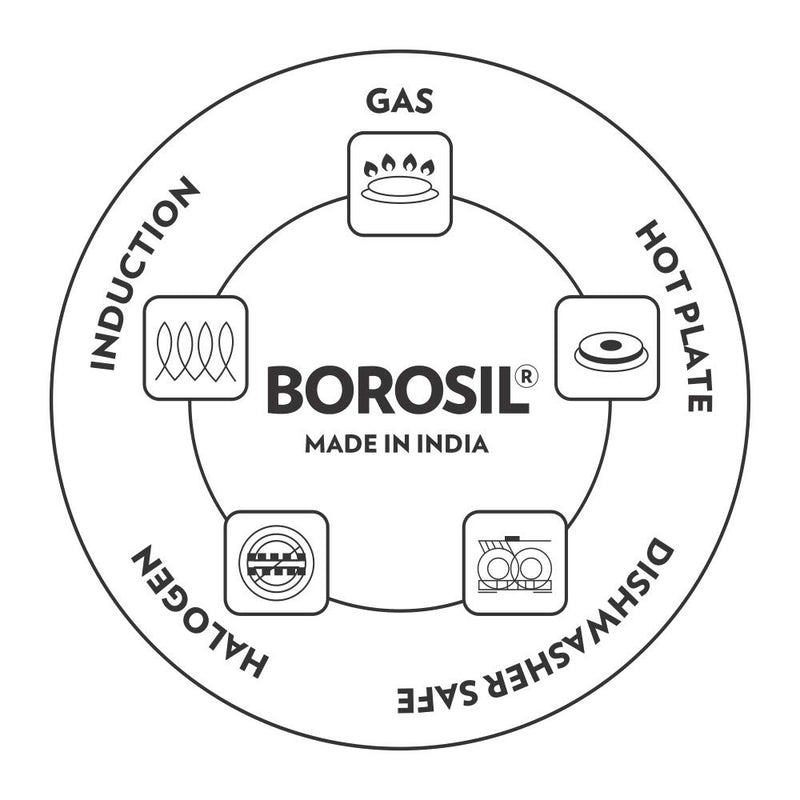 Borosil Stainless Steel Handi Casserole With Lid, Induction friendly, Impact Bonded Tri-ply Bottom, 2.1L