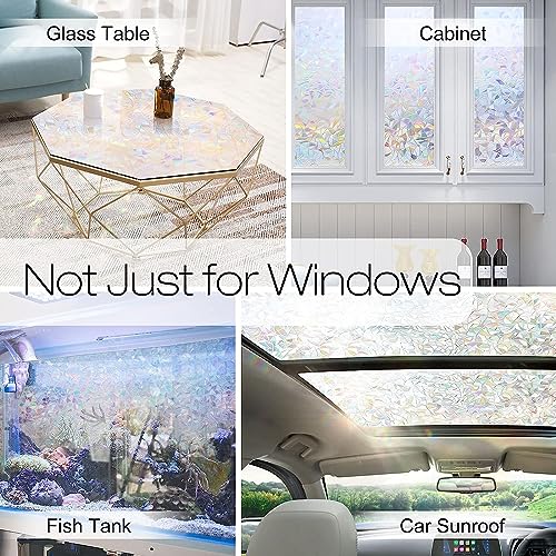 The ARTMENT Spectrum Rainbow Window Film Decorative and Stained Glass 3D Window Stickers | UV Blocking Rainbow Window Clings Non-Adhesive - 44cmx2m (Pack of 1)