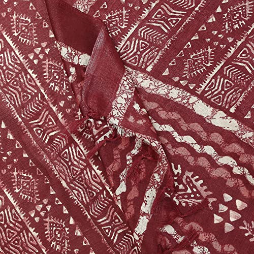 DUPATTA BAZAAR silk printed dupatta (Maroon)