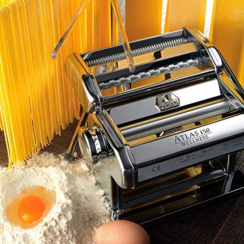 Alexindia marketing Stainless Steel Pasta Noodle Maker Machine with Suction Base, Hand Crank and Clamp, 18x13x16 cm,