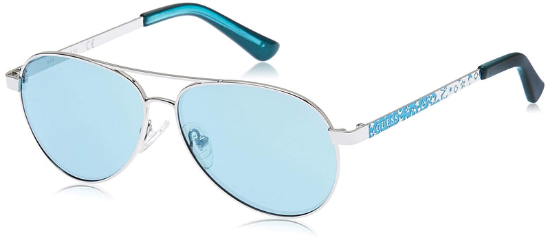 Guess UV Protected Silver Aviator Full rim Sunglasses for Kids - GU9187 51 10X