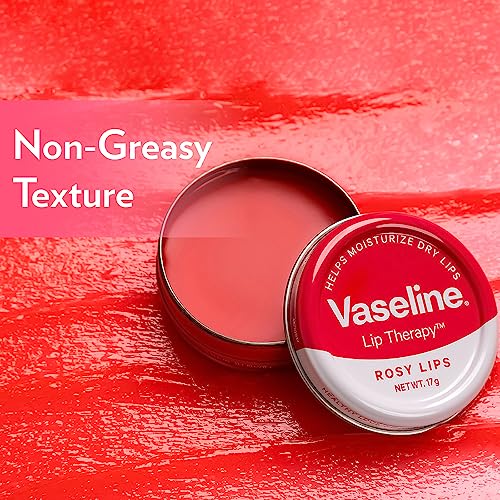 Vaseline Lip Tins Rosy Lips, 17 g | Provides Hydration, Sheer Pink Tint & Glossy Shine