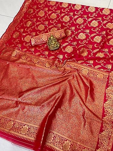 Avantika Fashion Women's Kanjivaram Soft Pure Silk Banarasi Sarees With Blouse Piece