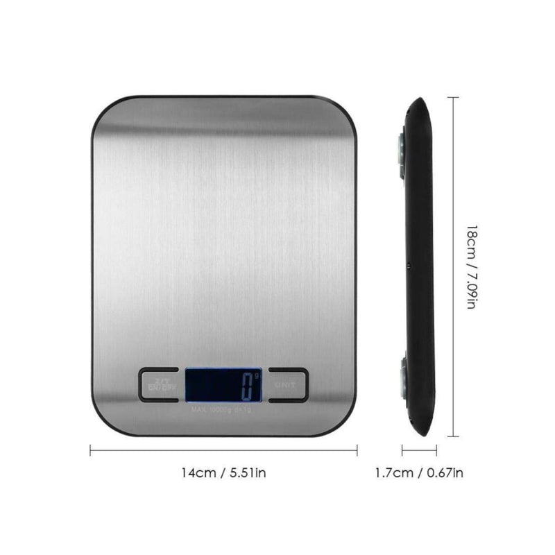 IONIX Stainless Steel Digital Electronic Kitchen Scale | Weighing scale, Digital Weight Machine, Weight Machine for Home Kitchen & Shop, Multipurpose Portable, Electronic Weight Machine, 10 Kg - With Back Light Pack of 01