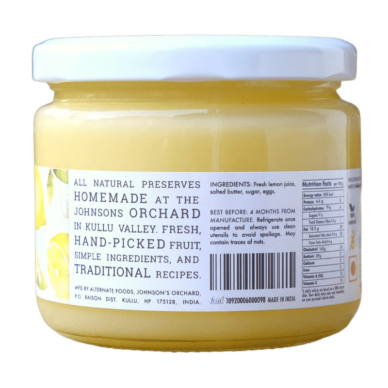 Big Bear Farms Lemon Curd Dessert Spread, 100% Natural, No Artificial preservatives, Homemade in Himachal, 315 Grams, Pack of 1