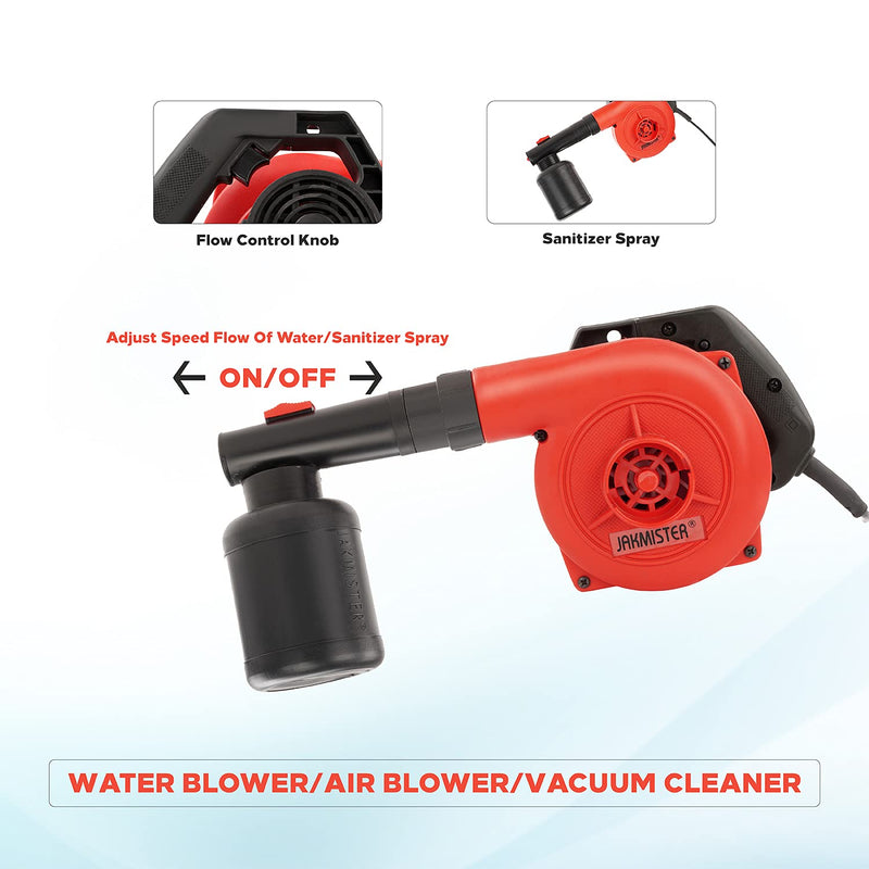 Jakmister 4in1-900W-Variiable Speed Water Blower/Sanitizer Machine/Vacuum Cleaner/Paint Sprayer/Air Blower Machine Dust Cleaner(Anti-Vibration) Unbreakable Multi-Purpose