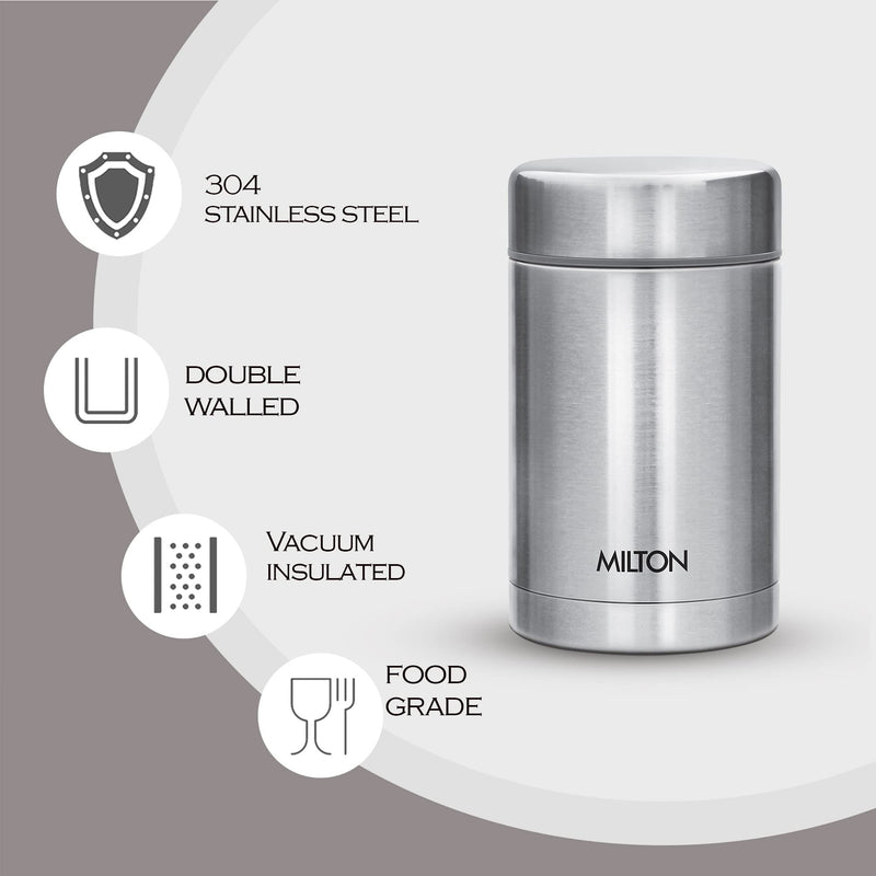 Milton Cruet 550 Thermosteel Hot and Cold Soup Flask, 515 ml, Silver