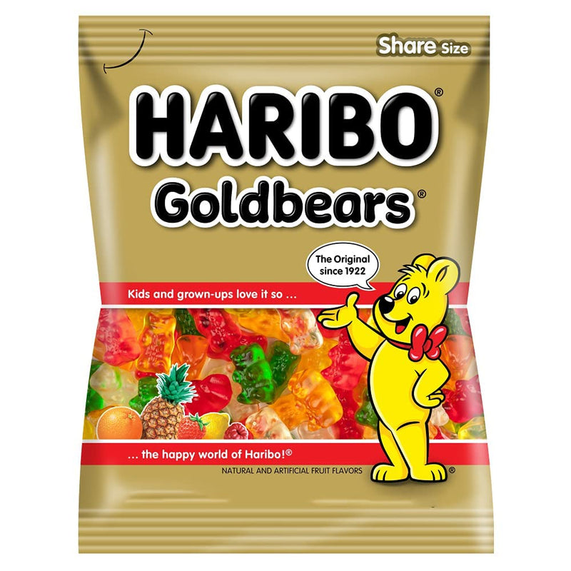 HARIBO Goldbears Share Size Bag, Golden & White, Assorted, 140 Grams (30221)