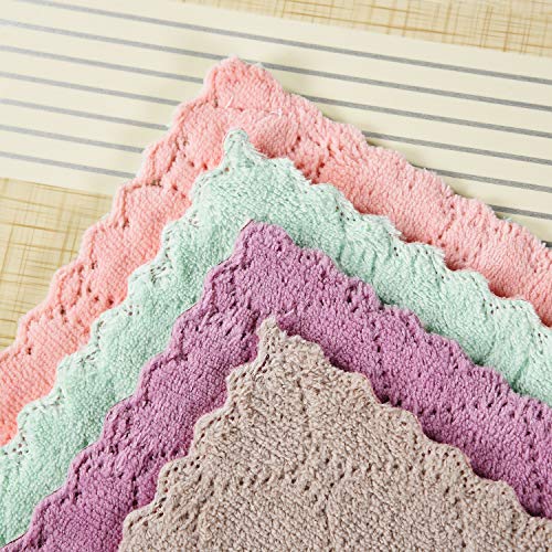 Microfiber Cleaning Cloth - Kitchen Towels - Double-Sided Microfiber Towel Lint Free Highly Absorbent Multi-Purpose Dust and Dirty Cleaning Supplies for Kitchen Car Cleaning - Dish Towels (Pack of 8)