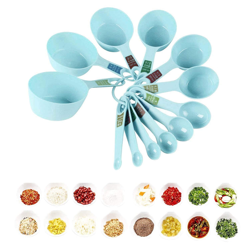 FreshDcart sky blue Measuring Cup & Spoons for Baking 12 PCs, Cooking,Cake Kitchen Measuring Spoon