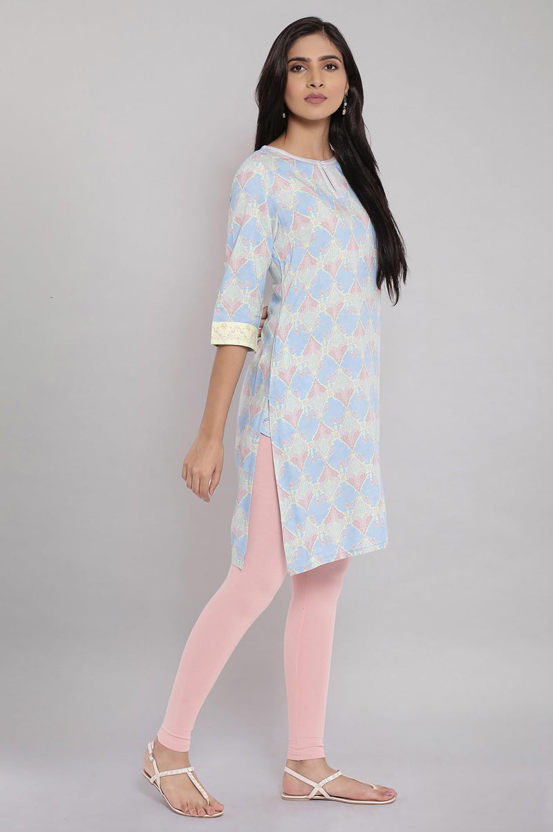 W for Woman Blue Printed Kurta_21AUW17168-117887_2XL