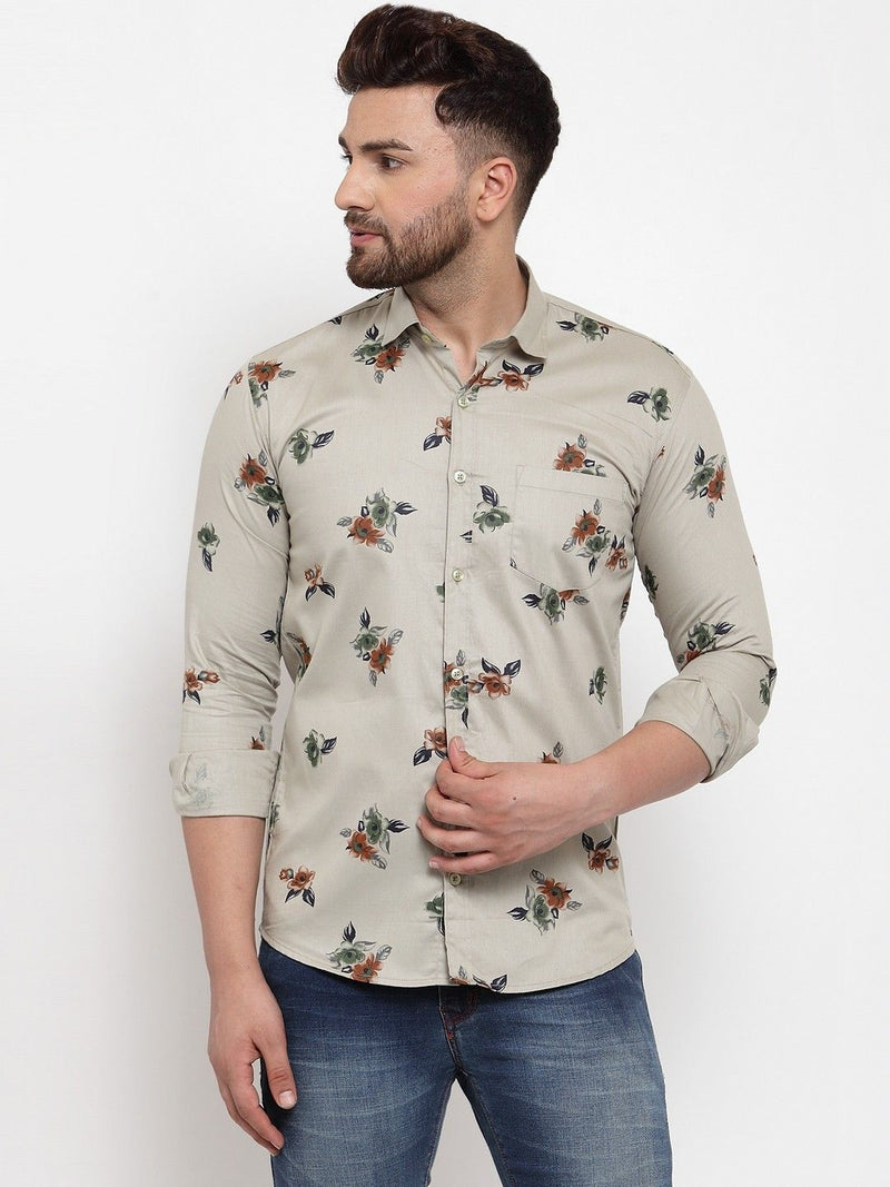 Men's Printed Cotton Blend Shirts