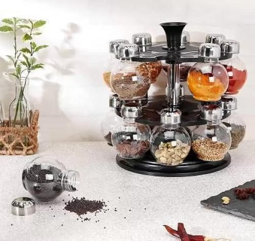 Multipurpose Plastic Big Revolving Spice Rack 16 in 1