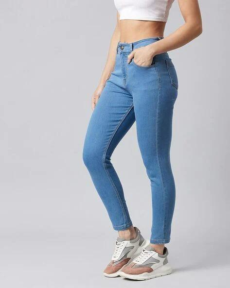 Women's Denim Solid Regular Fit Jeans