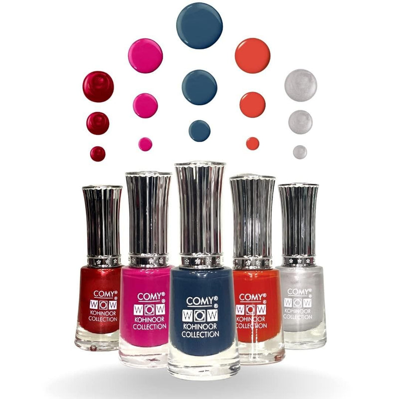Nail Paint Combo Pack Of 5 Quick Drying Glossy Finish Long Lasting 11 Ml Each