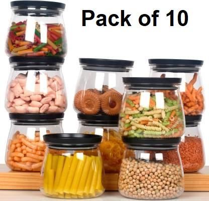 Conatiner-Plastic Handy & Mataka Conatine Storage Jar & Container 900ML Plastic Cereal Dispenser, Air Tight, Grocery Container, Fridge Container (Pack of 10)