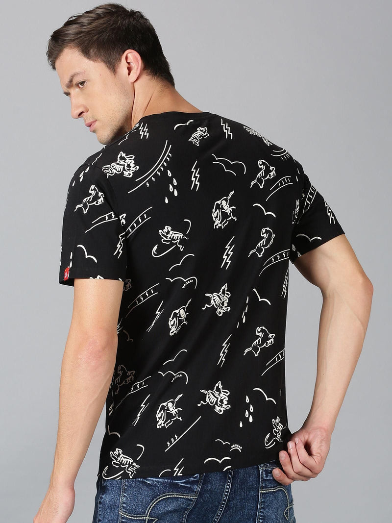 Urgear Printed Half Sleeves Round Neck Men's T-Shirt