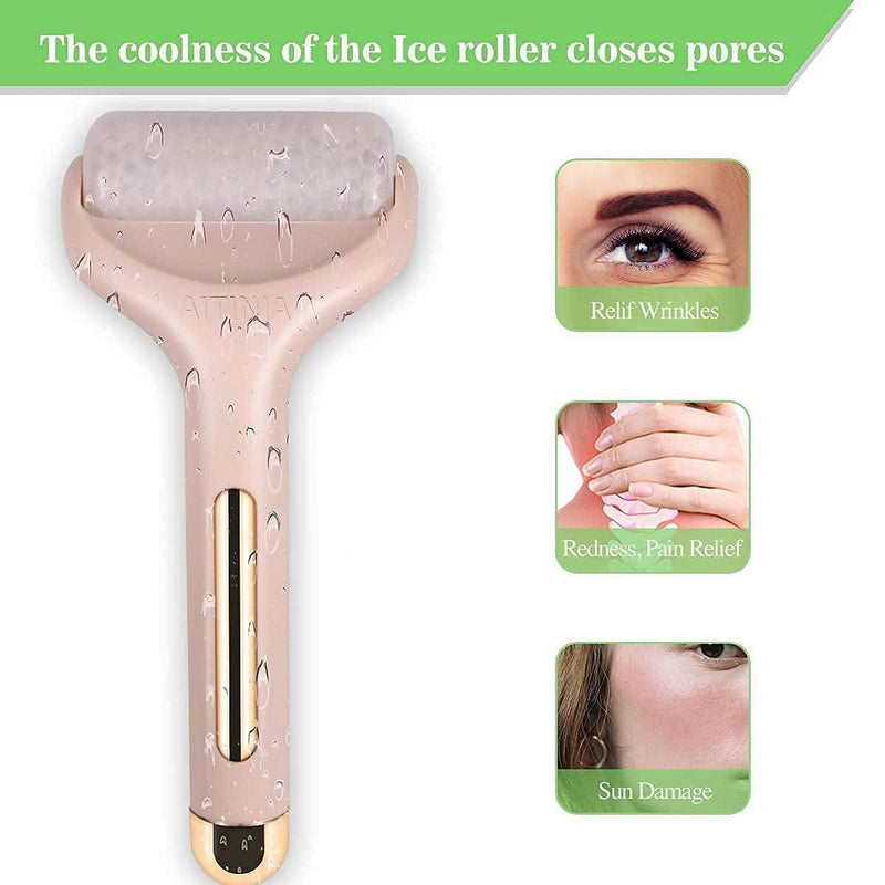 Ice Roller for Face & Eye Puffiness, Large Cool Facial Ice Rollers for Women Face Massager, Tighten Pores, Headaches Migraine Relief, Minor Injury, Reduce Wrinkle Skin Care (Pink)