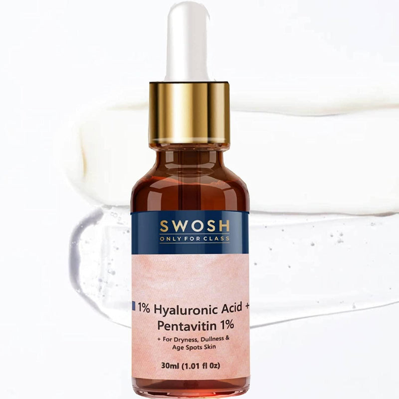 Swosh 1% Hyaluronic Acid Serum 30 Ml Lightweight & Hydrating For Intense Hydration, Anti Ageing, Wrinkles & Fine Lines