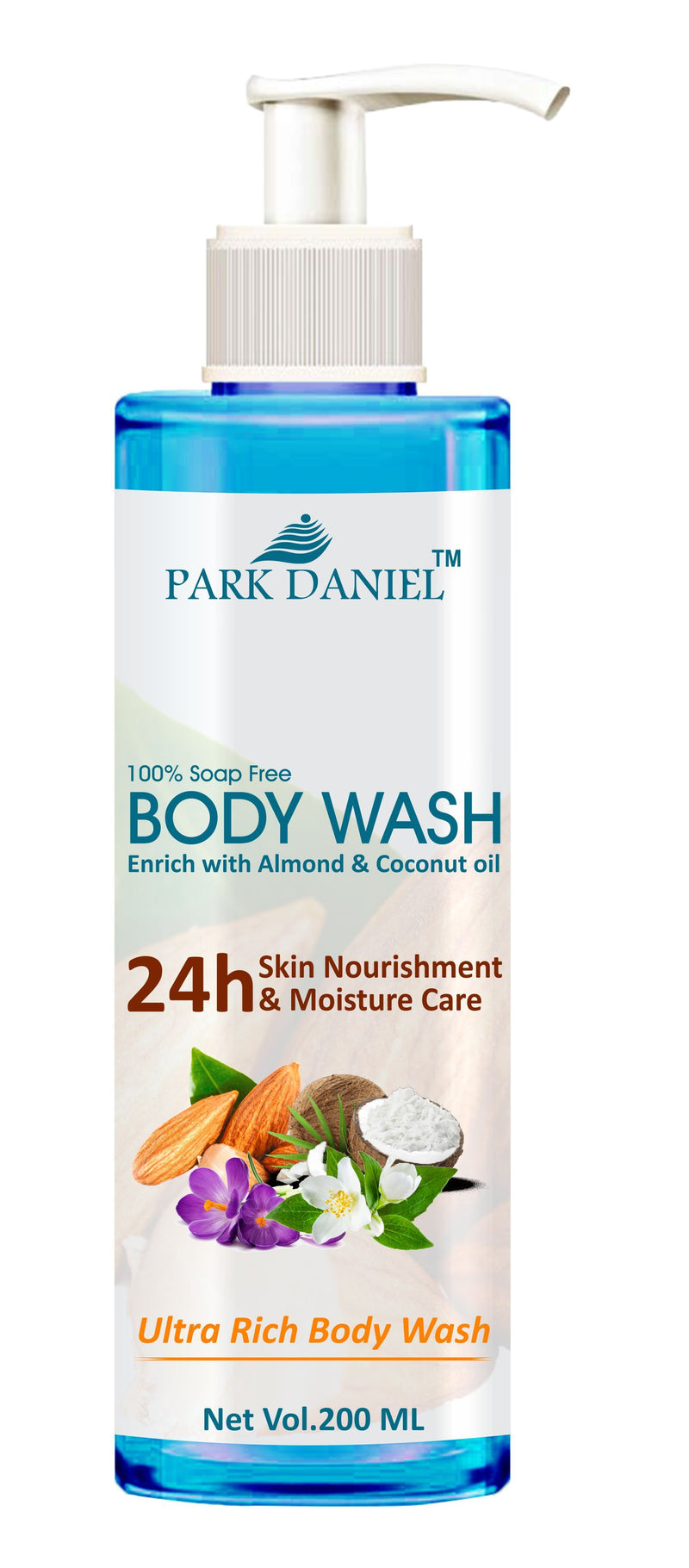 Park Daniel Ultra Rich Body Wash Enriched With Almond and Coconut Oil - For Skin Nourishment and Moisture Care (200 ml)
