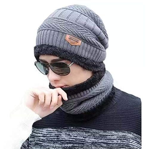 Ultra Soft Unisex Woolen Beanie Cap + Neck Scarf Set Warm, Snow Proof (Multi Color)