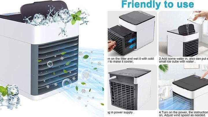 Portable Mini Air Conditioner Small Size 500Ml Water Tank USB Powered