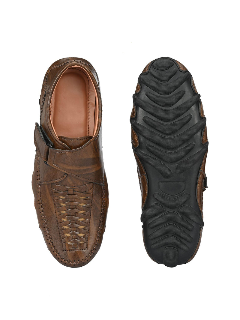 BUCIK Men's Synthetic Leather Slip-On Casual Sandals