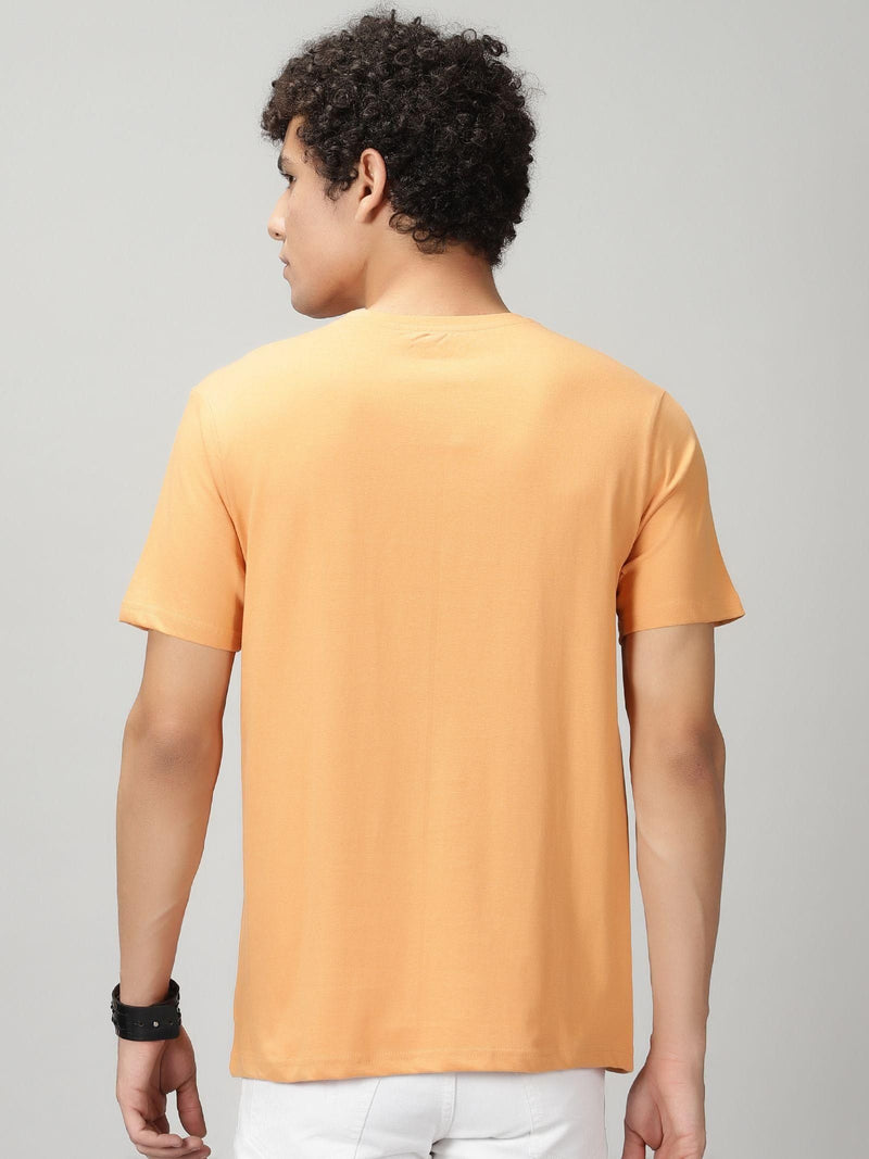 THE HOLLANDER Cotton Blend Printed Half Sleeves Mens Round Neck T-Shirt