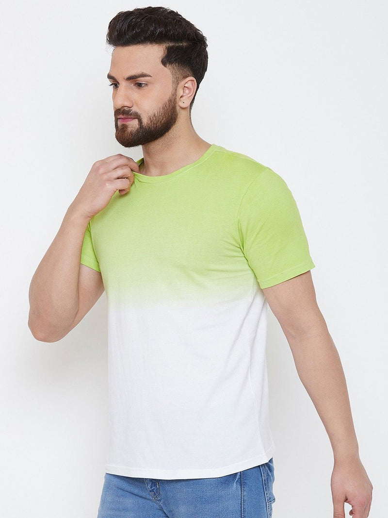 Gritstones Pure Cotton Color Block Half Sleeves Mens Round Neck T-Shirt