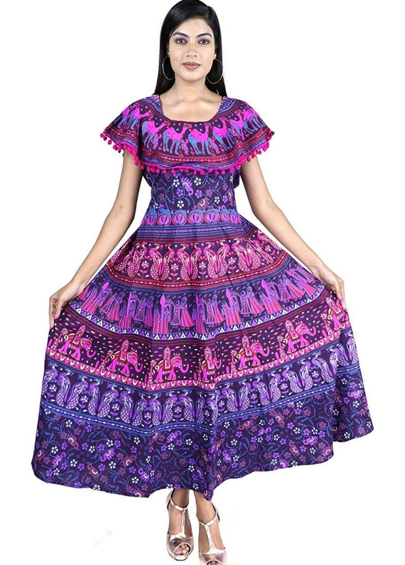 Women's Cotton Jaipur Printed Maxi Dress