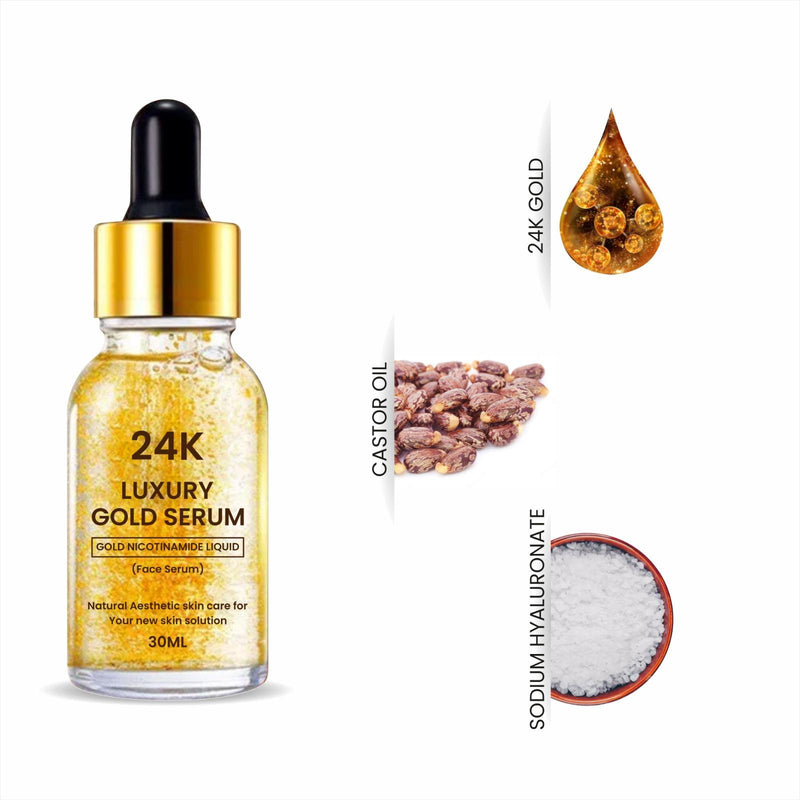 24k Gold Face Serum Improves Dullness Reduces Fine Lines (30 Ml) (pack Of 1)