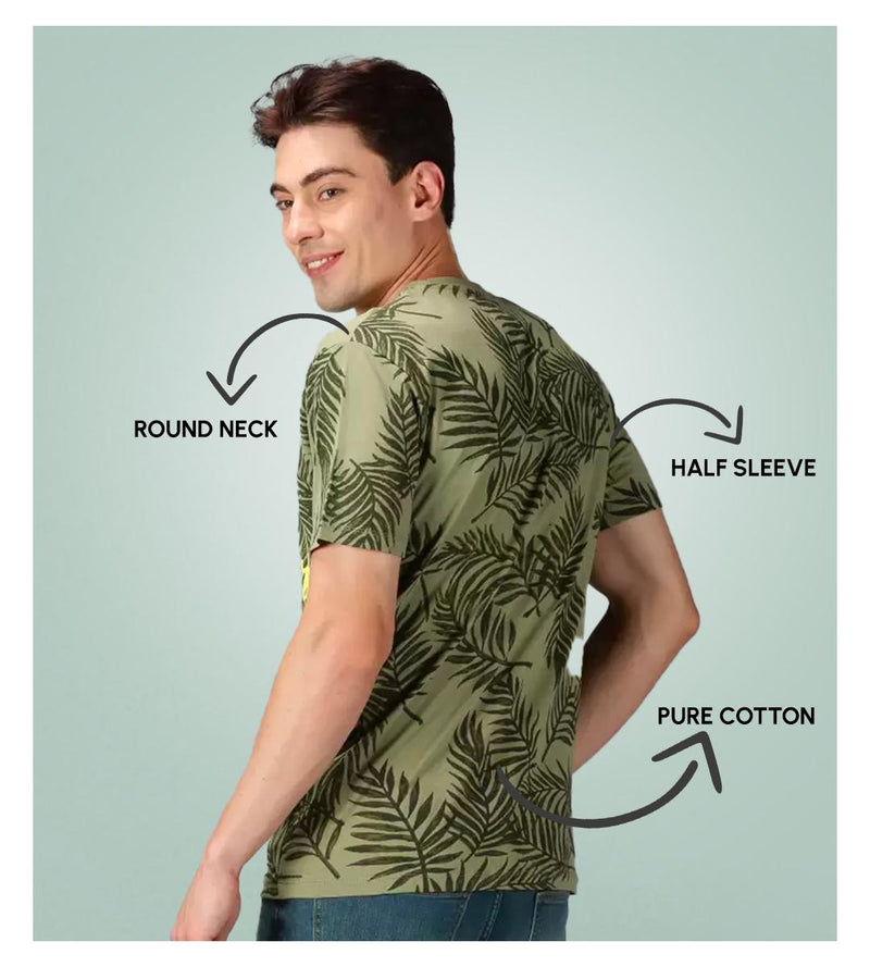 UrGear Cotton Printed Half Sleeves Mens Round Neck T-Shirt( Plus Size )