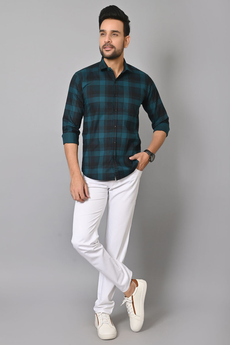 Gasperity Cotton Checks Full Sleeves Mens Casual Shirt