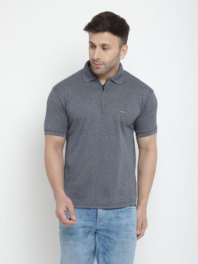 Polyester Solid Half Sleeves Mens Polo T-Shirt