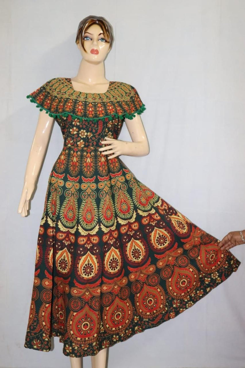 Women's Cotton Printed Maxi Dress