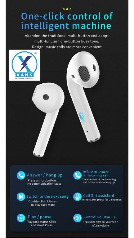 XANK i12 Earbuds with Charging Case Support All Smartphones & Tablets (White)