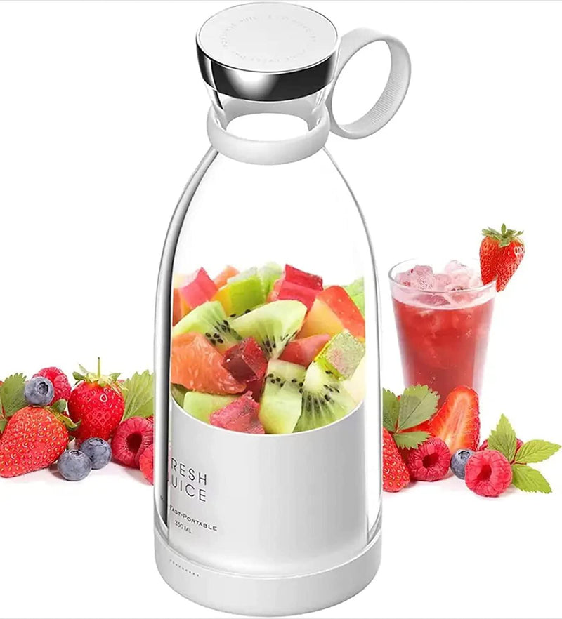Rechargeable Portable USB Juicer Bottle Electric Mixer Blender Smoothie Maker Grinder -4 Stainless Steel Blades 30 watts 380ml For Fruits, Drinks, Shakes Sports, Travel, Outdoor, Gym, Kitchen