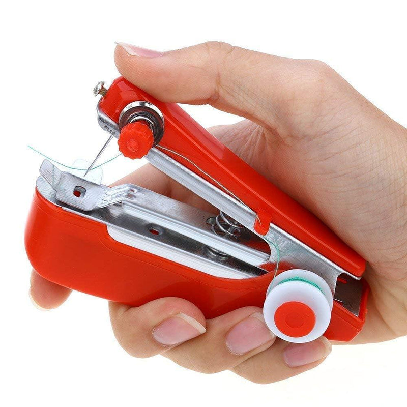 Mini Sewing Stitch Stitching Tailoring Machine for Garment Cloth Home Household Hand-Operated Manual Stapler Size(Multi-Colour)