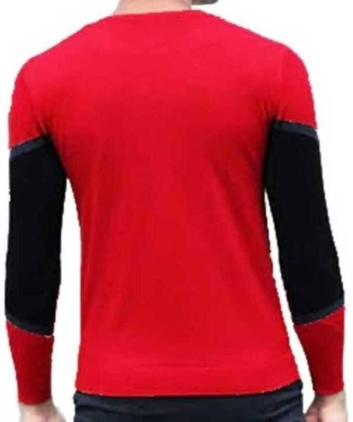 Cotton Blend Color Block Full Sleeves T-Shirts