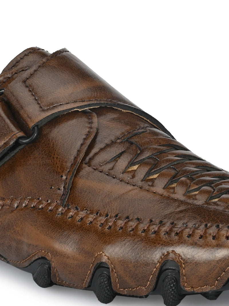 BUCIK Men's Synthetic Leather Slip-On Casual Sandals