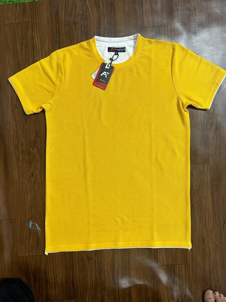 AZF Summer Casual & Outdoor Cotton Blend Popcorn T-shirt for Men's