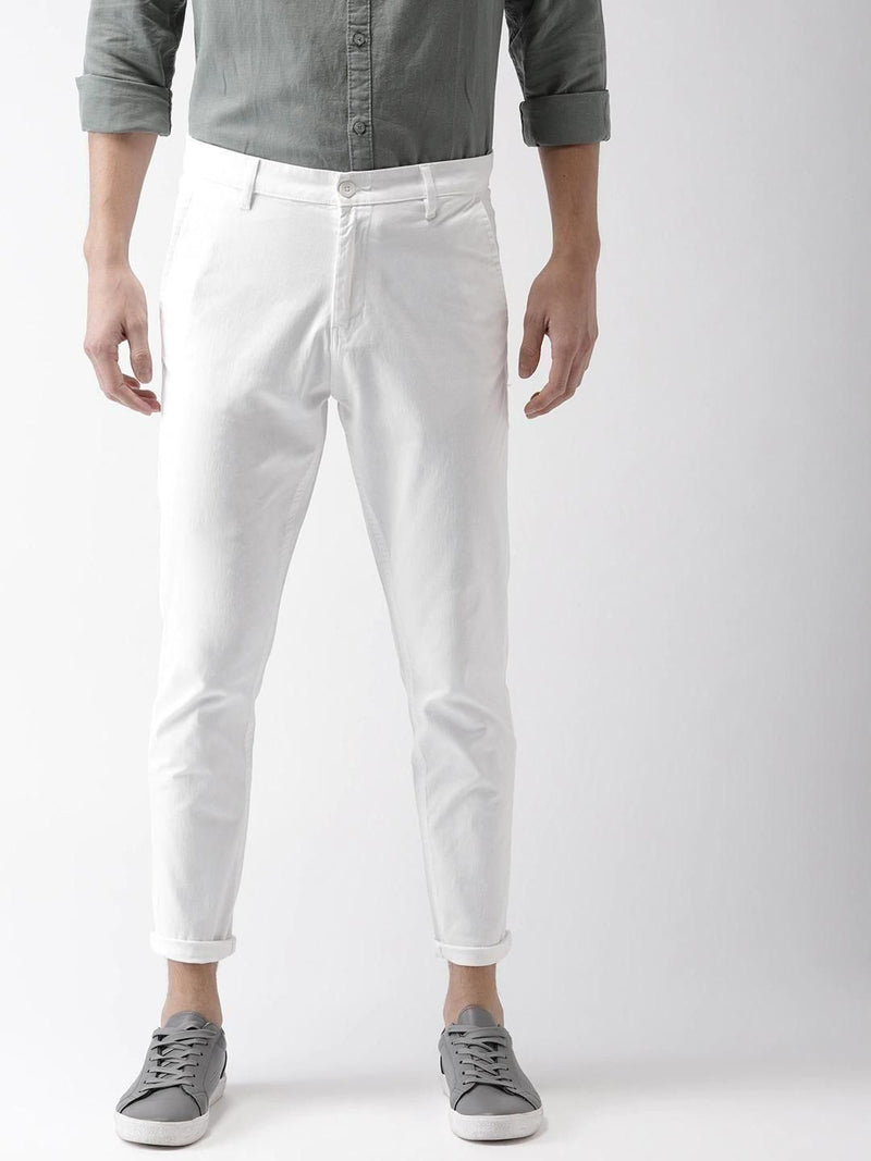Cotton Solid Slim Fit Casual Chinos