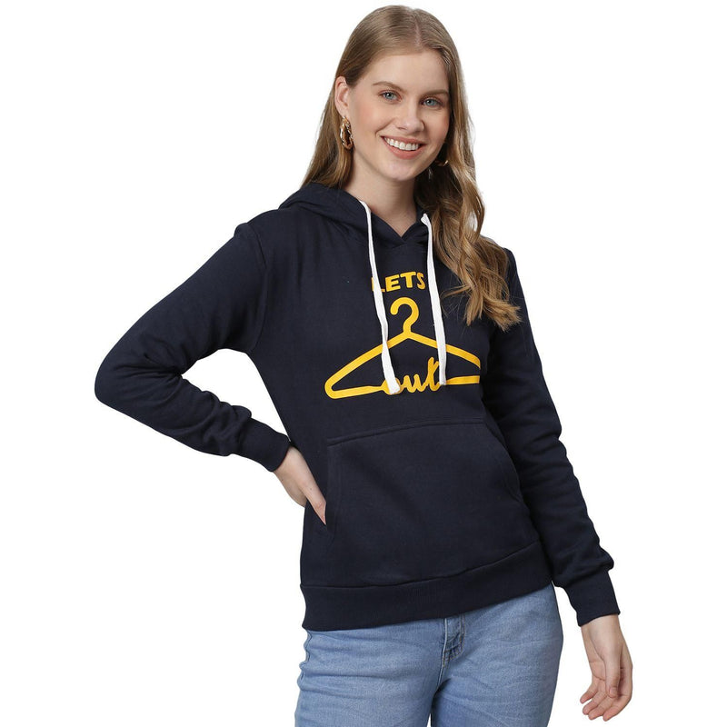 Campus Sutra Women Printed Stylish Casual Hooded Sweatshirts