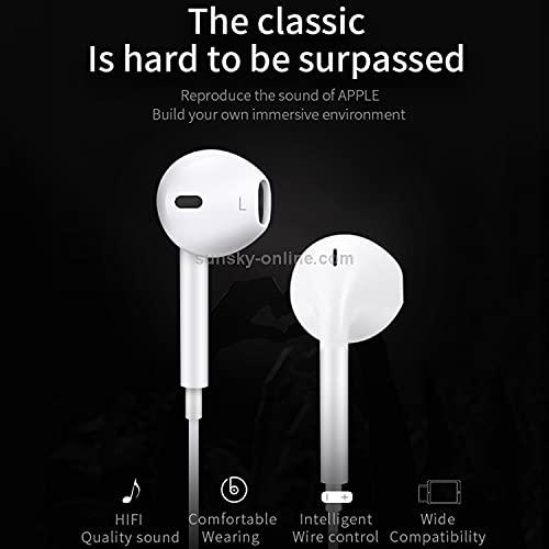 White high-quality audio Earphone with Microphone with Lightning Connector