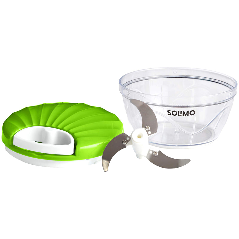 Amazon Brand - Solimo Plastic 500 ml Large Vegetable Chopper with 3 Blades, Green