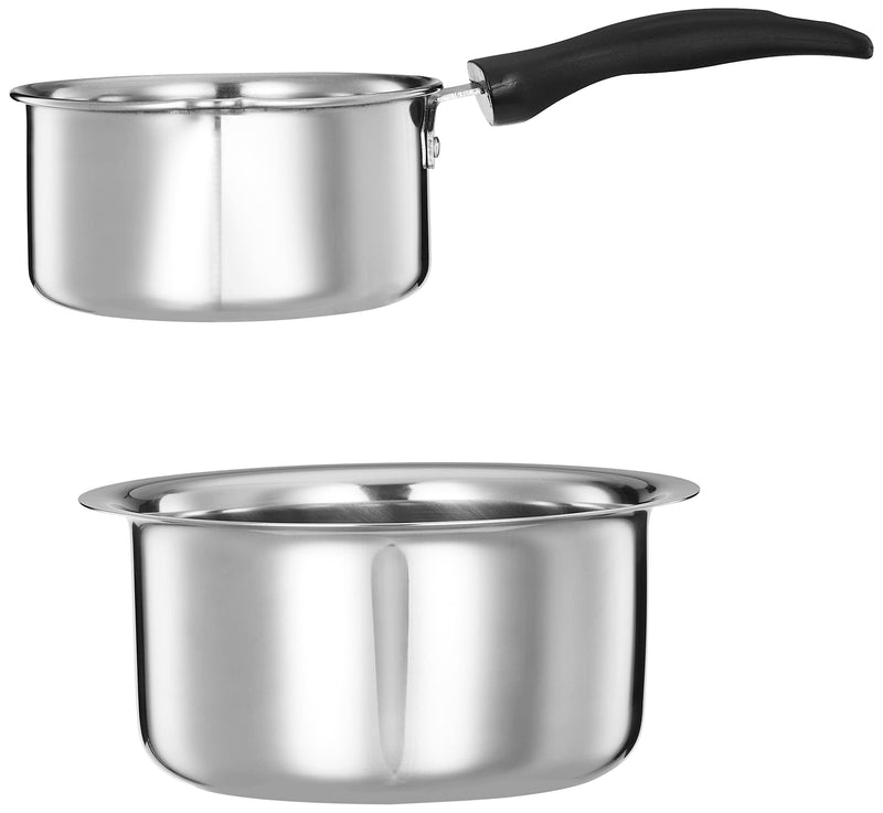 Amazon Brand - Solimo - 2 Pcs Stainless Steel Cookware Set - (Tope 18 cm, Sauce 14 cm)