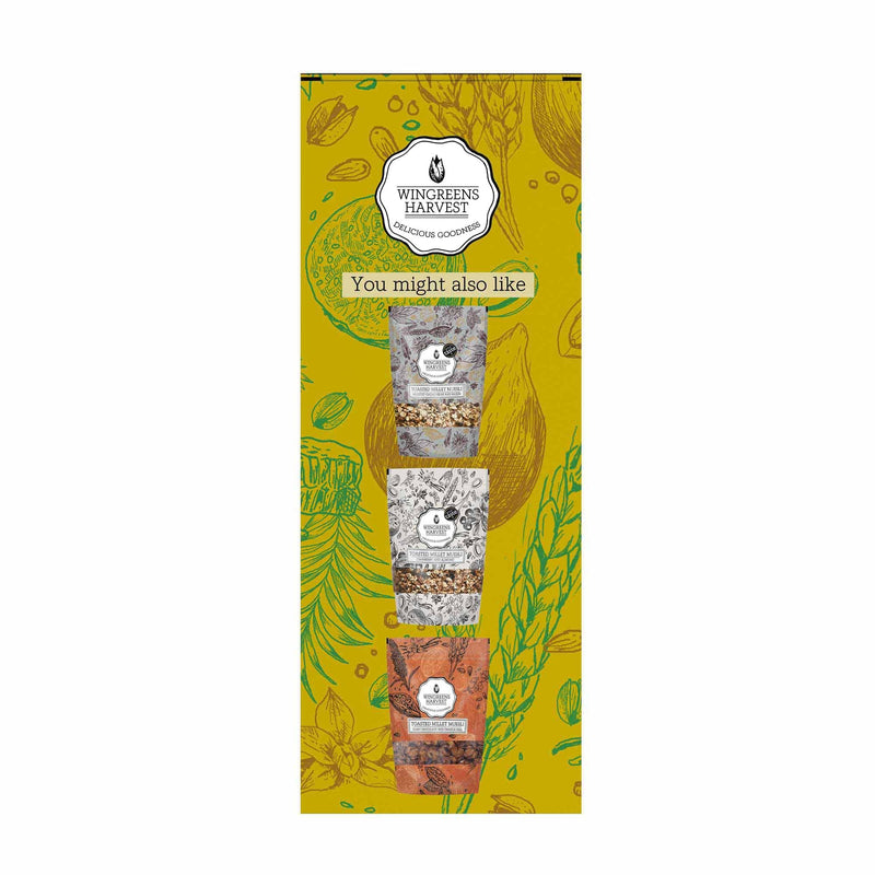 MONSOON HARVEST Wingreens Toasted Millet Muesli, Fig & Honey with Salted Pistachios 1 kg, Natural, breakfast Cereal, Healthy Gluten-Free with whole grains, nuts & dry fruits, high fiber.